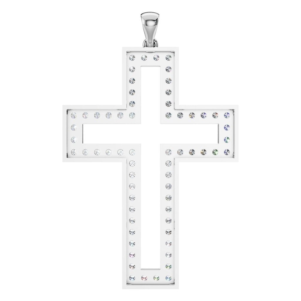 PE-2543 White Gold Pendant SET - BACK