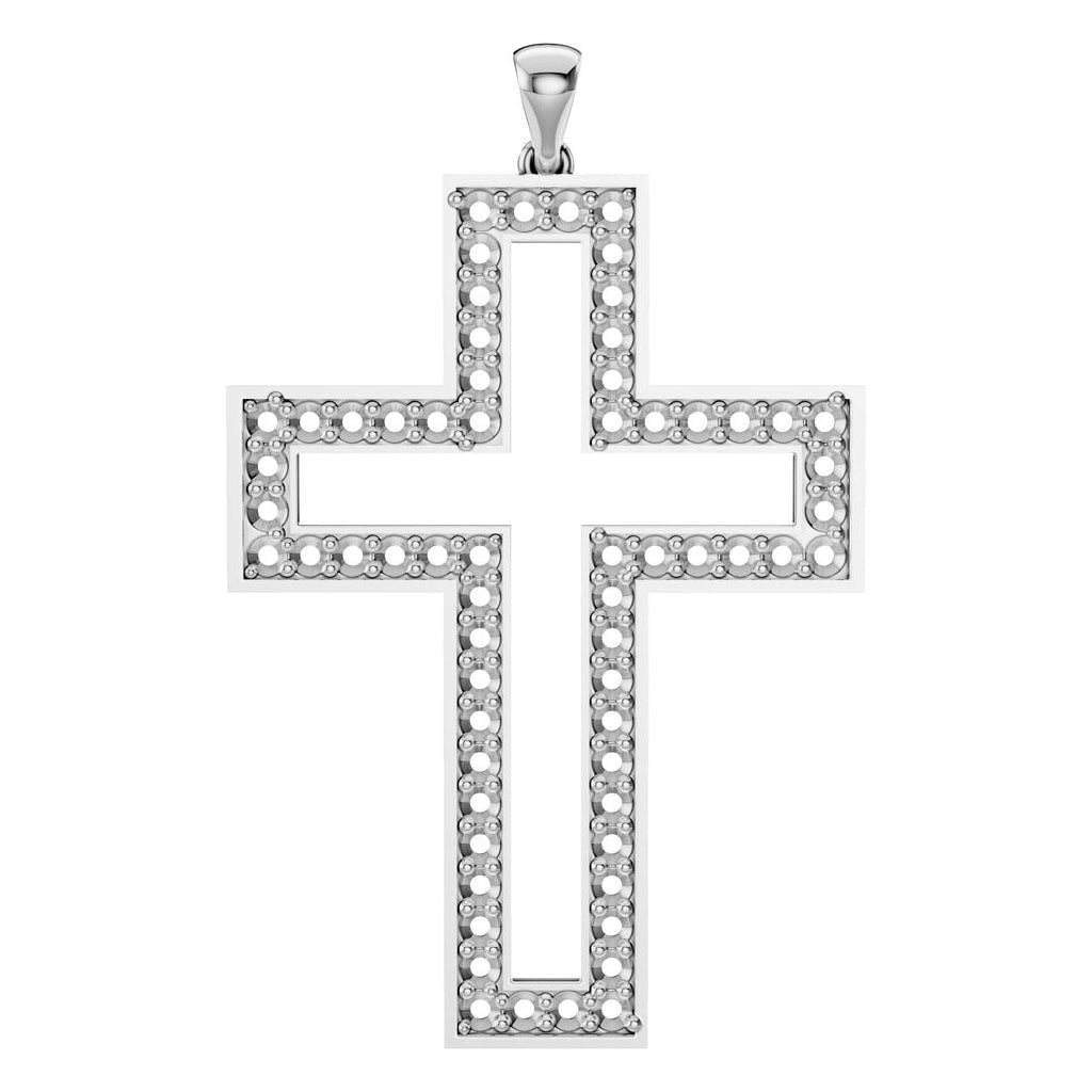 PE-2543 White Gold Pendant UNSET - Main View