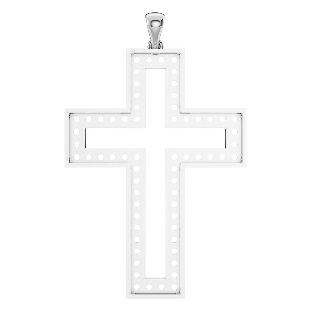 PE-2543 White Gold Pendant UNSET - BACK