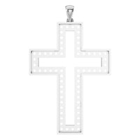 PE-2543 White Gold Pendant UNSET - BACK