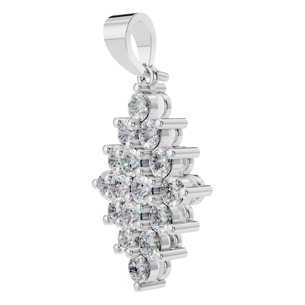 PE-2625 White Gold Pendant SET - ANGLE