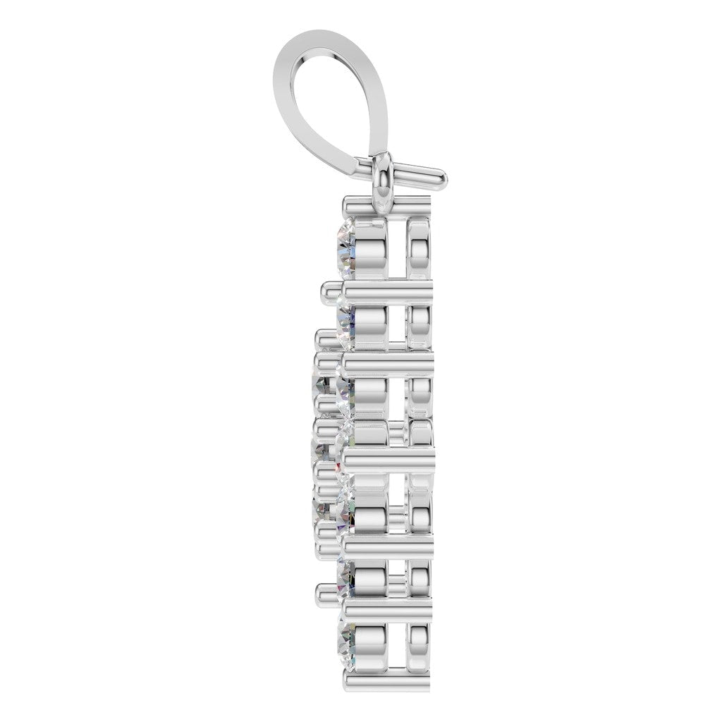 PE-2625 White Gold Pendant SET - Side View