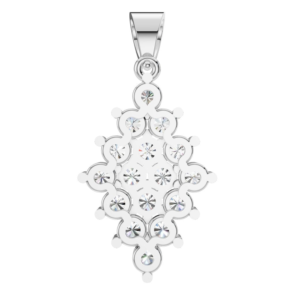 PE-2625 White Gold Pendant SET - BACK