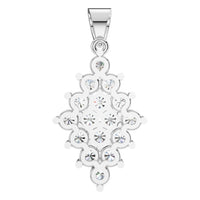 PE-2625 White Gold Pendant SET - BACK