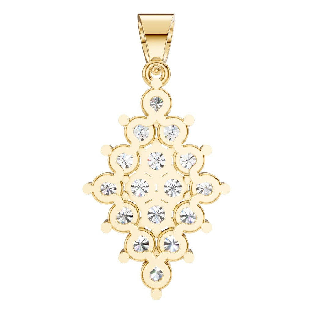 PE-2625 Yellow Gold Pendant SET - BACK