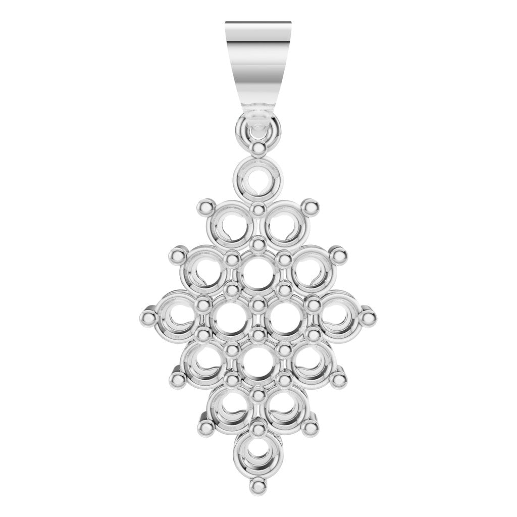 PE-2625 White Gold Pendant UNSET - Main View