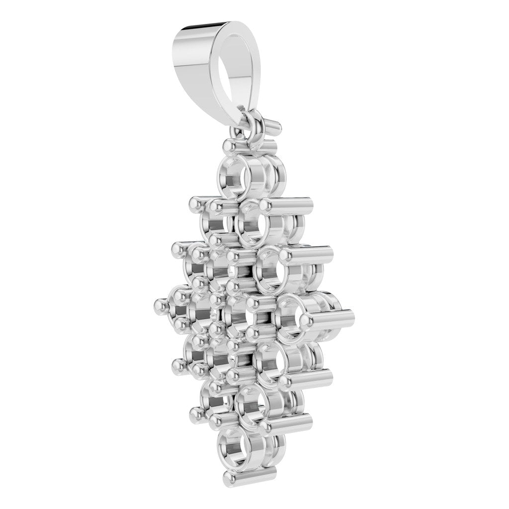 PE-2625 White Gold Pendant UNSET - ANGLE