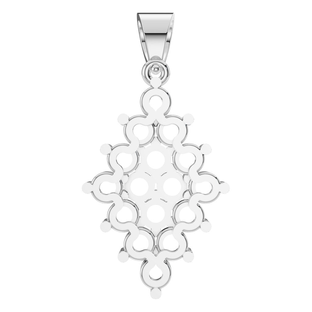PE-2625 White Gold Pendant UNSET - BACK