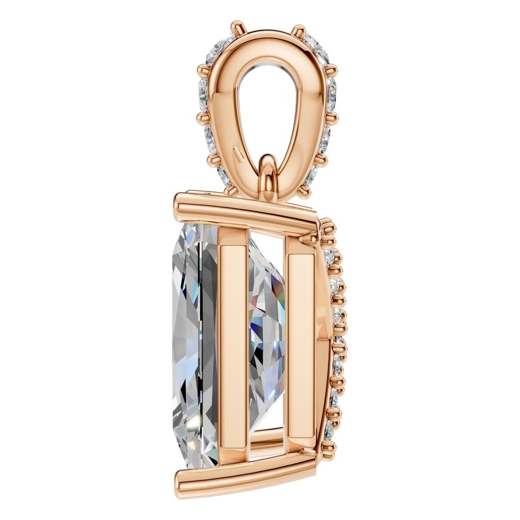 PE-2878 Rose Gold Pendant SET - Side View