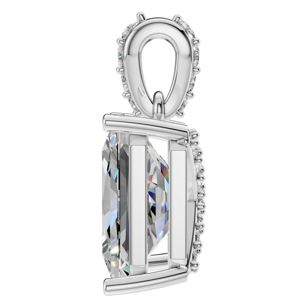 PE-2878 White Gold Pendant SET - Side View