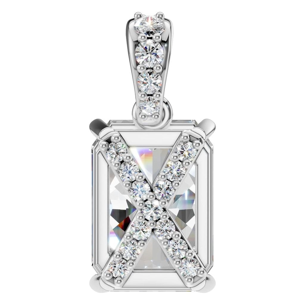 PE-2878 White Gold Pendant SET - BACK