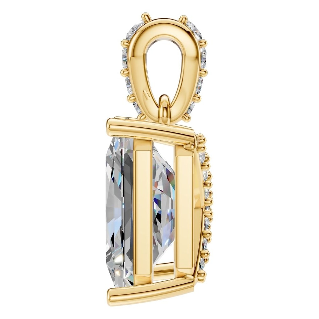 PE-2878 Yellow Gold Pendant SET - Side View