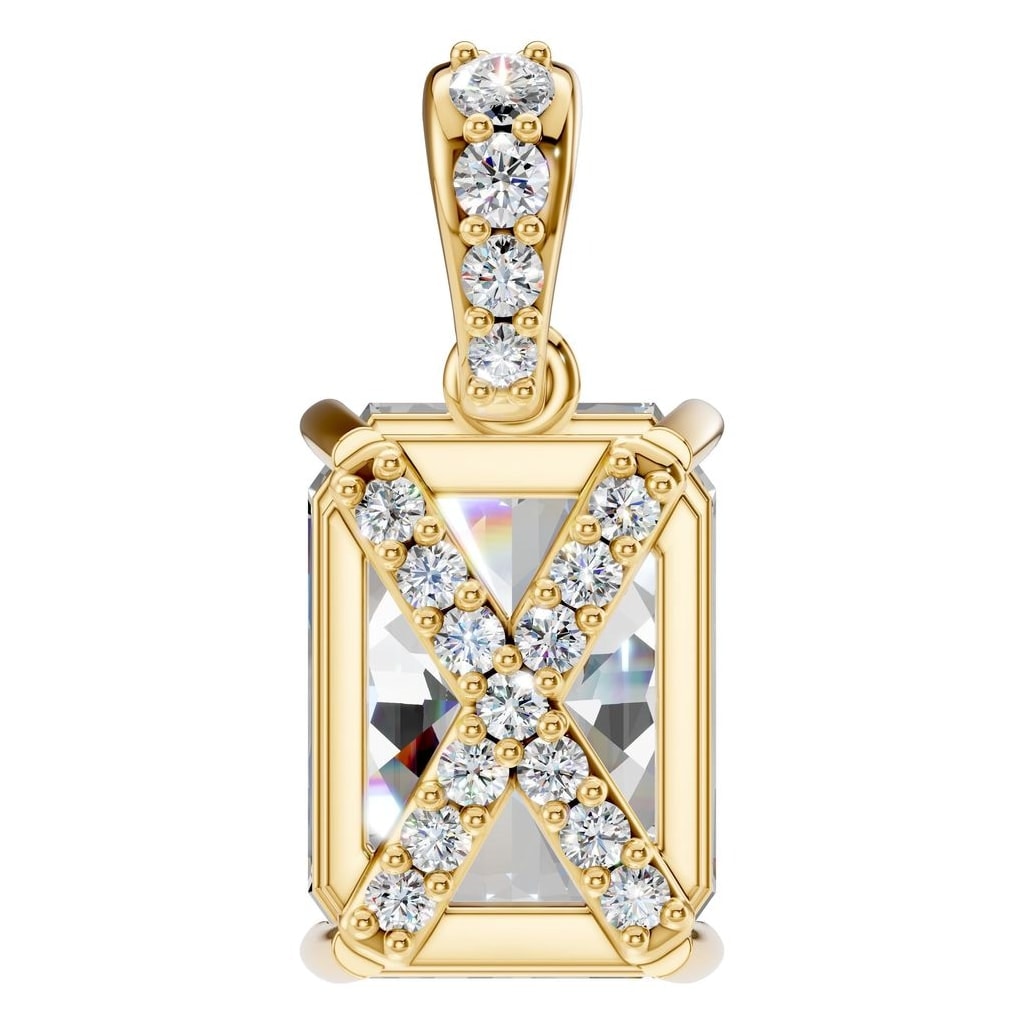 PE-2878 Yellow Gold Pendant SET - BACK