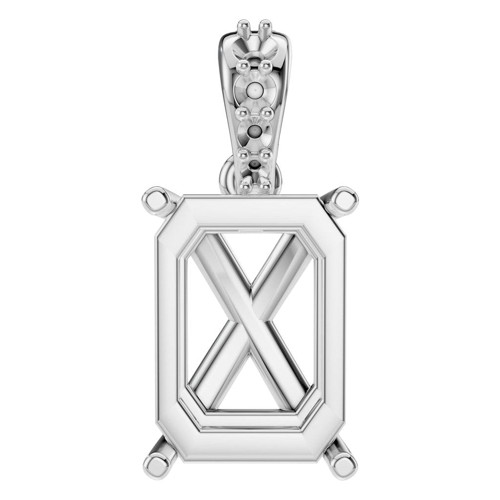 PE-2878 White Gold Pendant UNSET - Main View