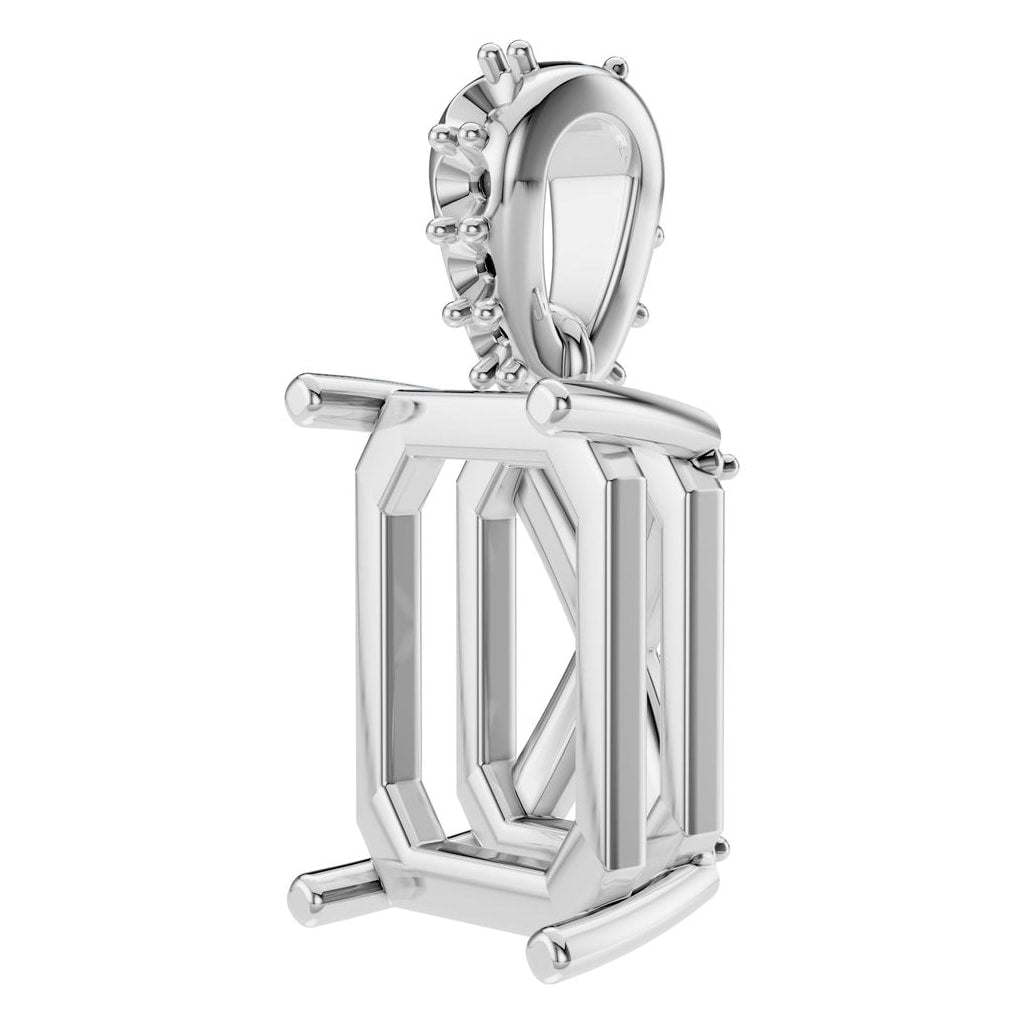 PE-2878 White Gold Pendant UNSET - ANGLE