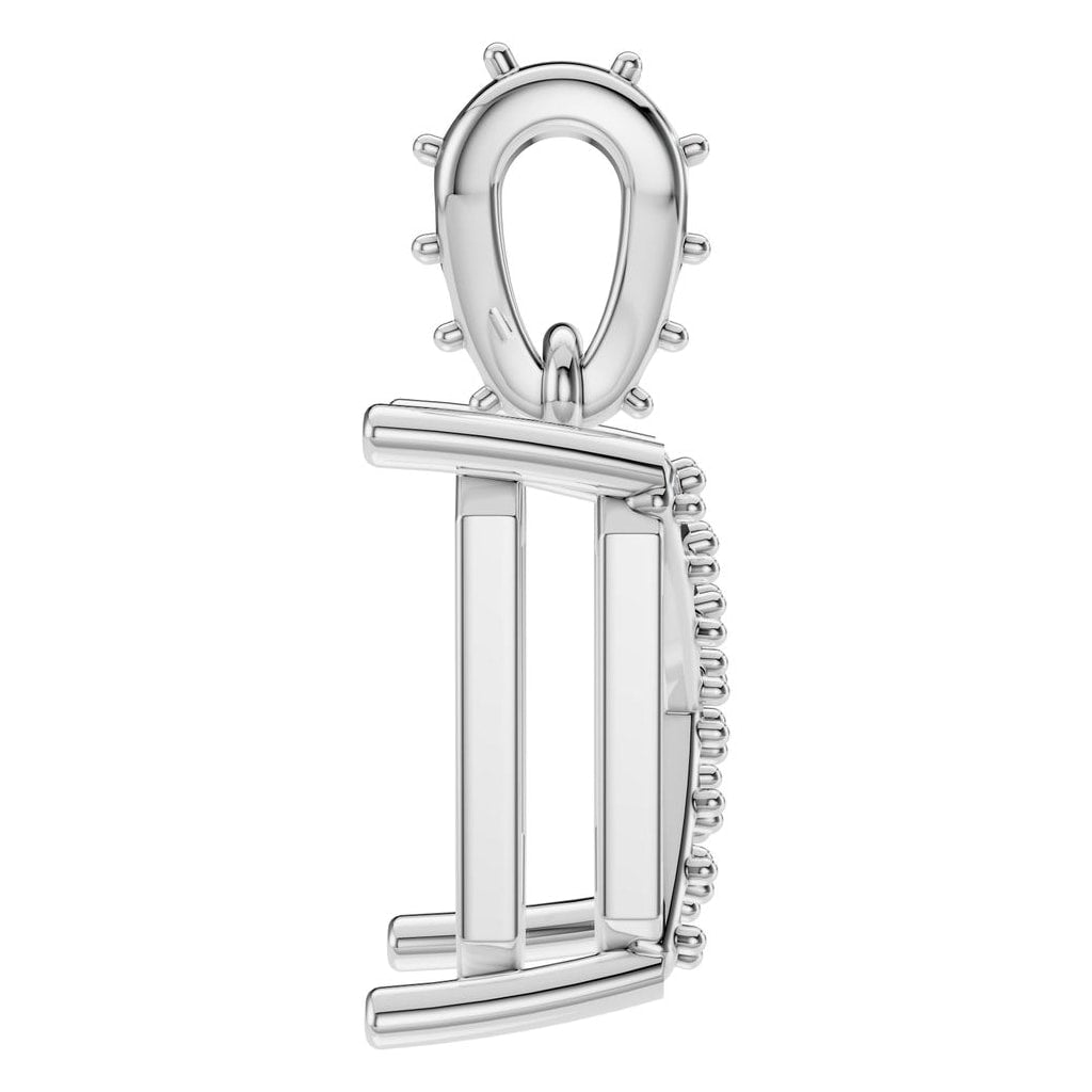 PE-2878 White Gold Pendant UNSET - Side View