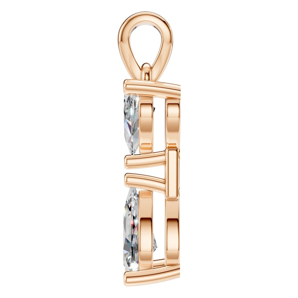 PE-3022 Rose Gold Pendant SET - Side View