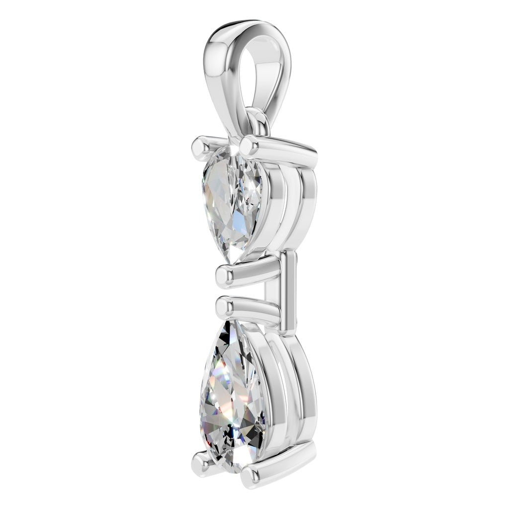 PE-3022 White Gold Pendant SET - Angle View