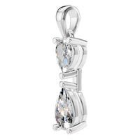 PE-3022 White Gold Pendant SET - Angle View
