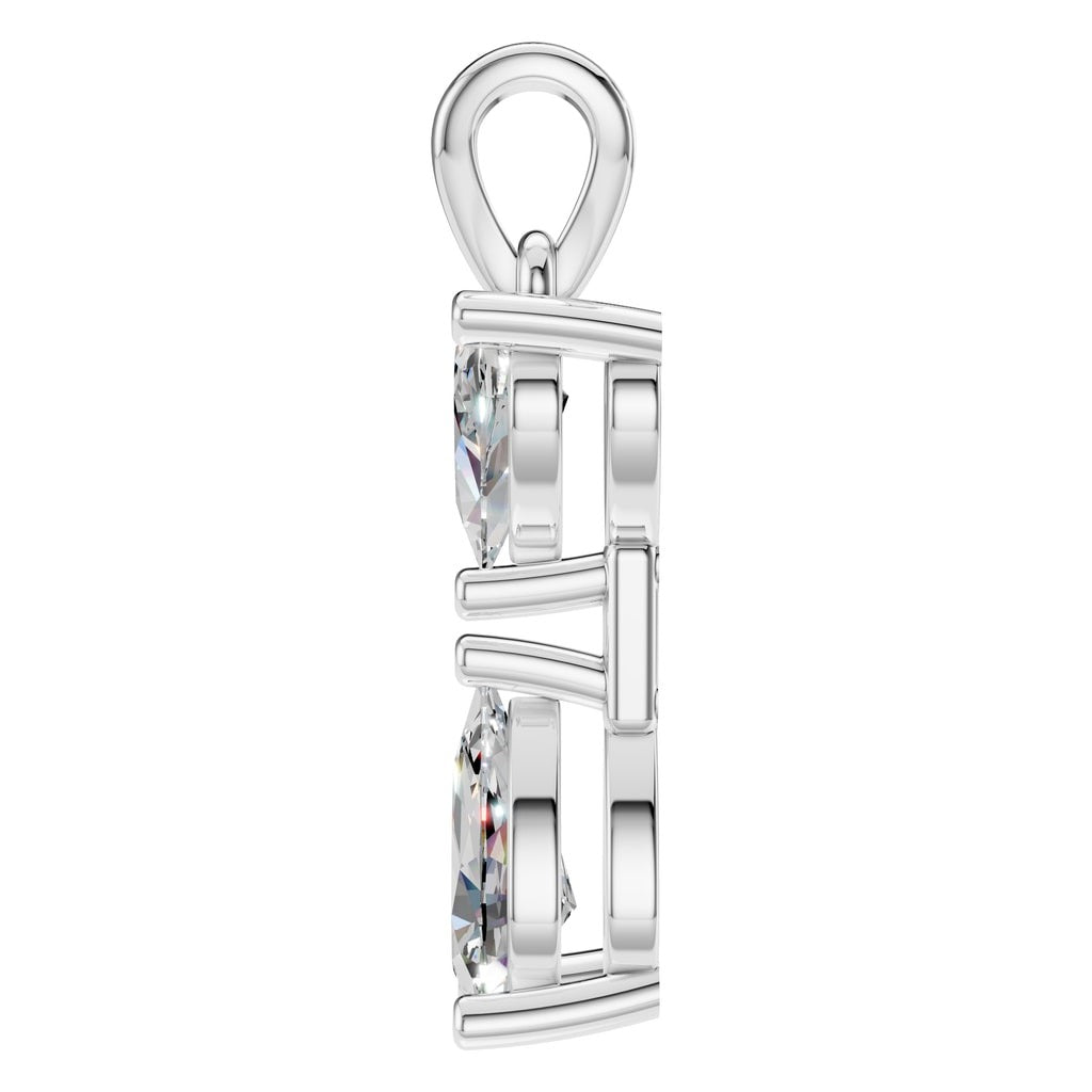 PE-3022 White Gold Pendant SET - Side View