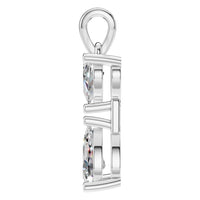 PE-3022 White Gold Pendant SET - Side View