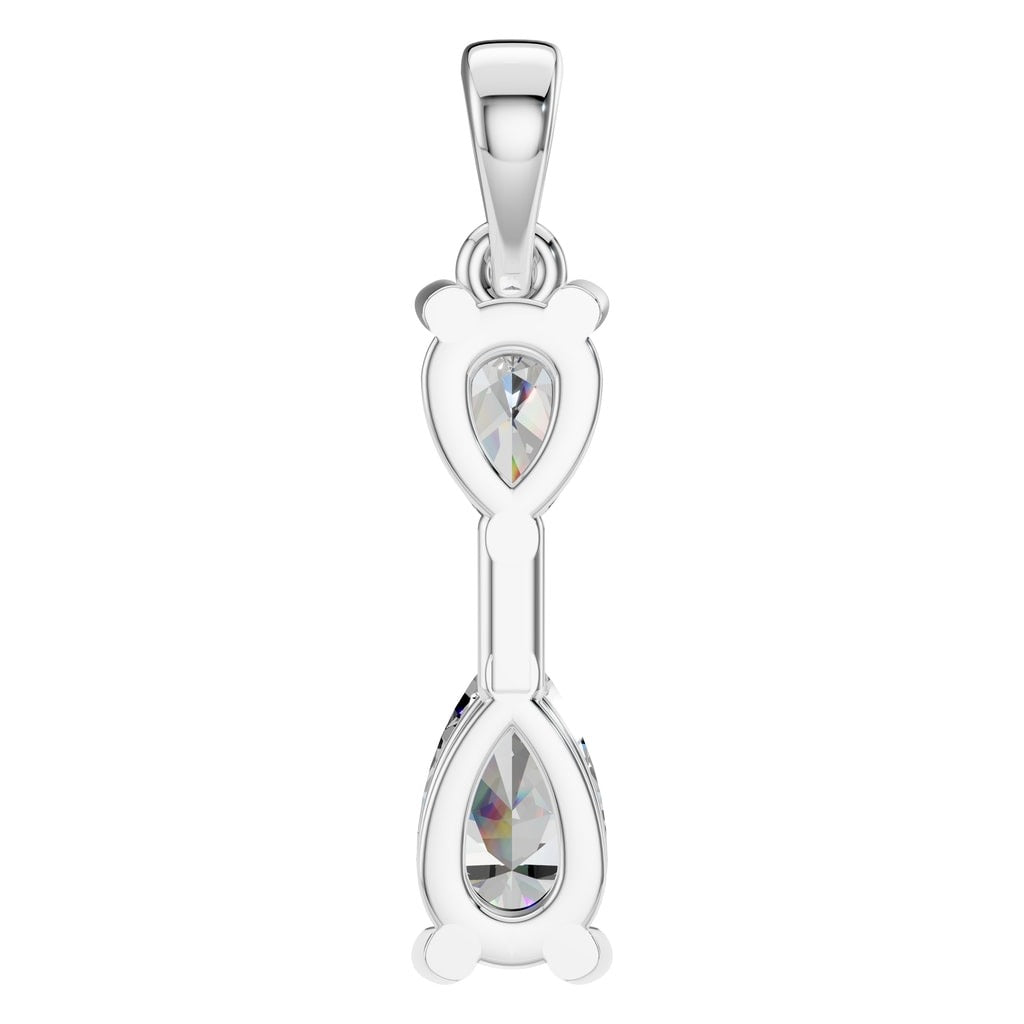 PE-3022 White Gold Pendant SET - Back View