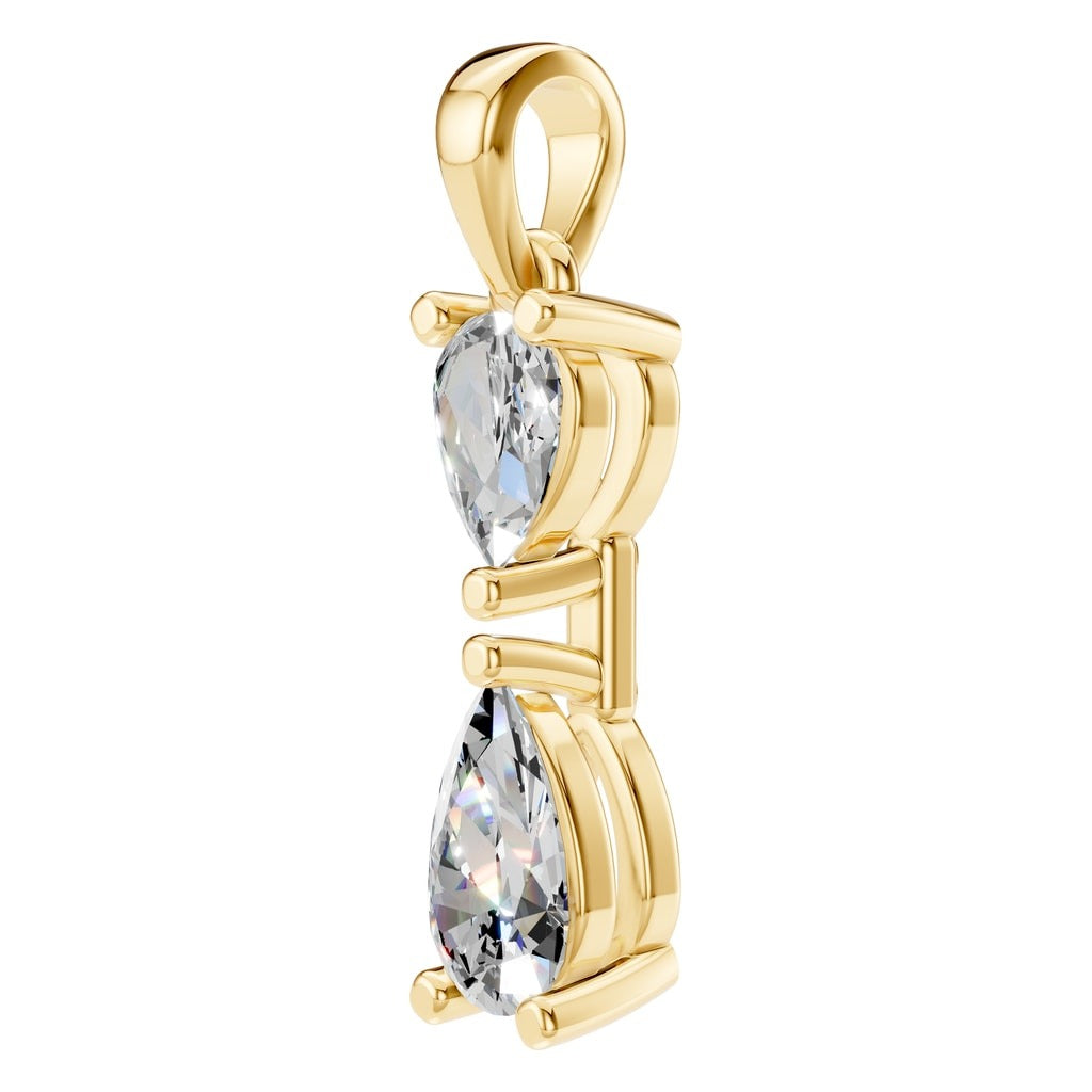PE-3022 Yellow Gold Pendant SET - Angle View