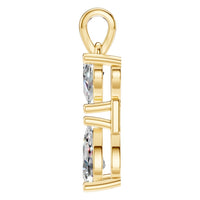 PE-3022 Yellow Gold Pendant SET - Side View
