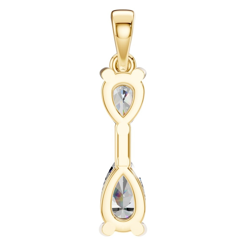 PE-3022 Yellow Gold Pendant SET - Back View