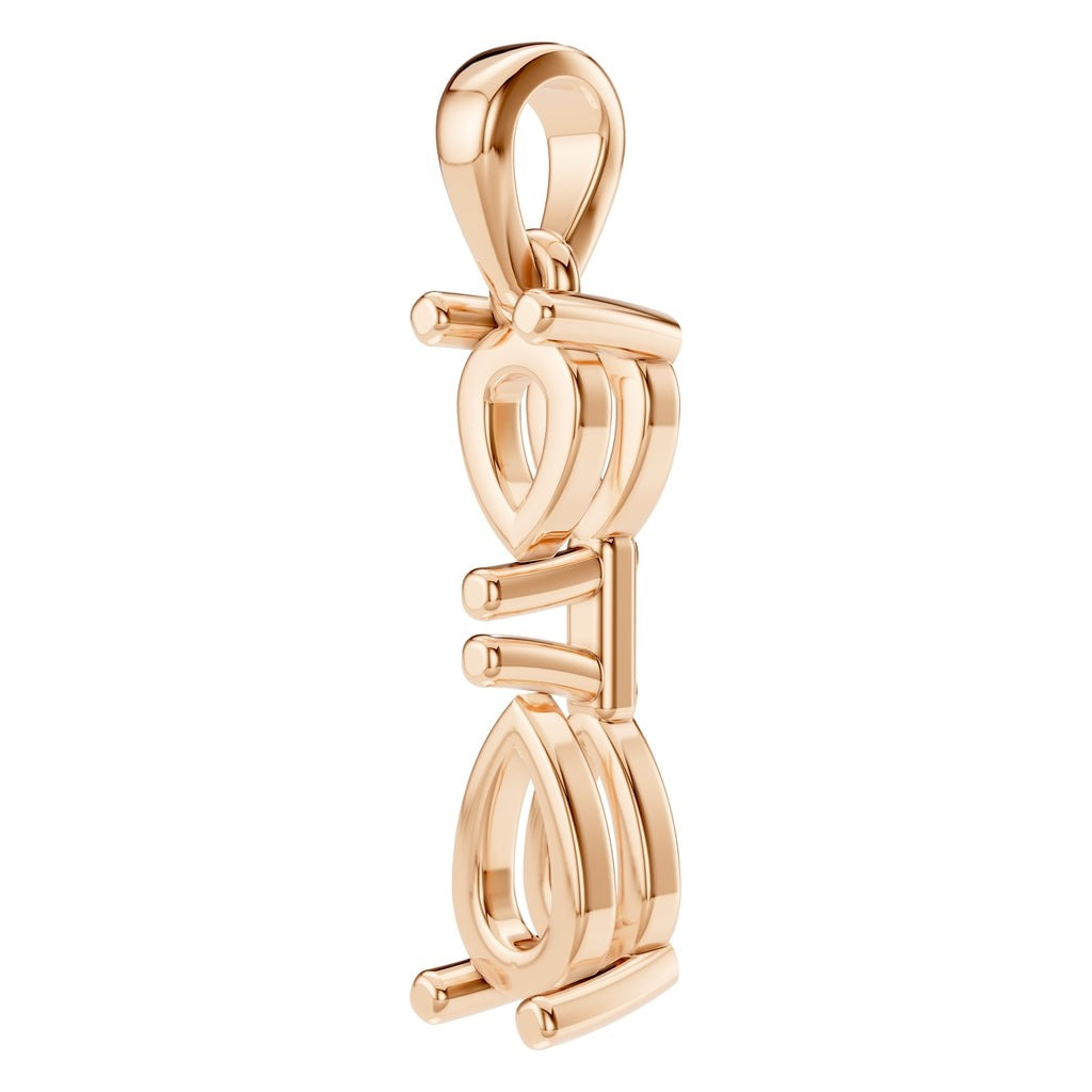 PE-3022 Rose Gold Pendant UNSET - Angle View