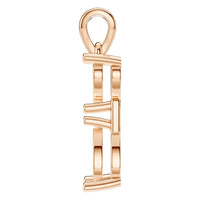 PE-3022 Rose Gold Pendant UNSET - Side View