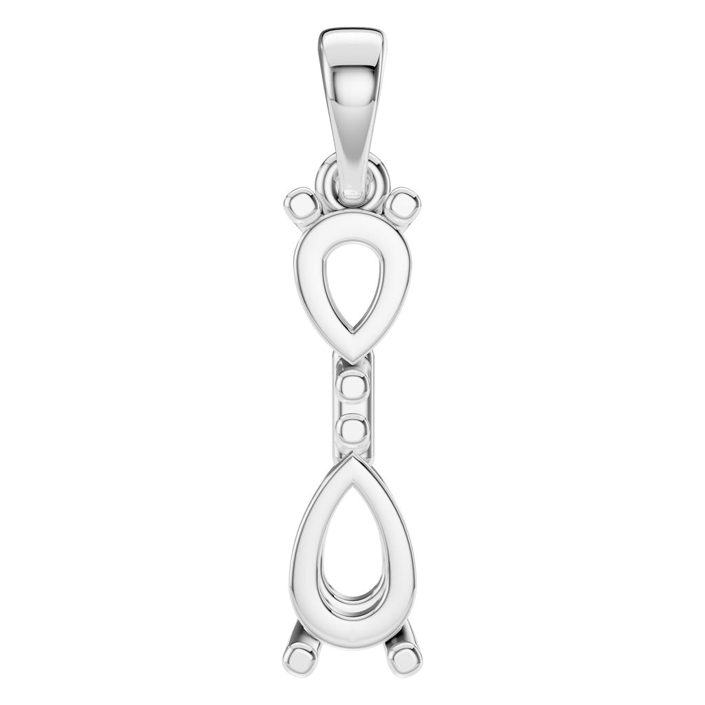 PE-3022 White Gold Pendant UNSET - Main View