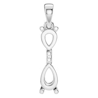 PE-3022 White Gold Pendant UNSET - Main View