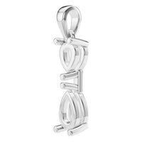 PE-3022 White Gold Pendant UNSET - Angle View