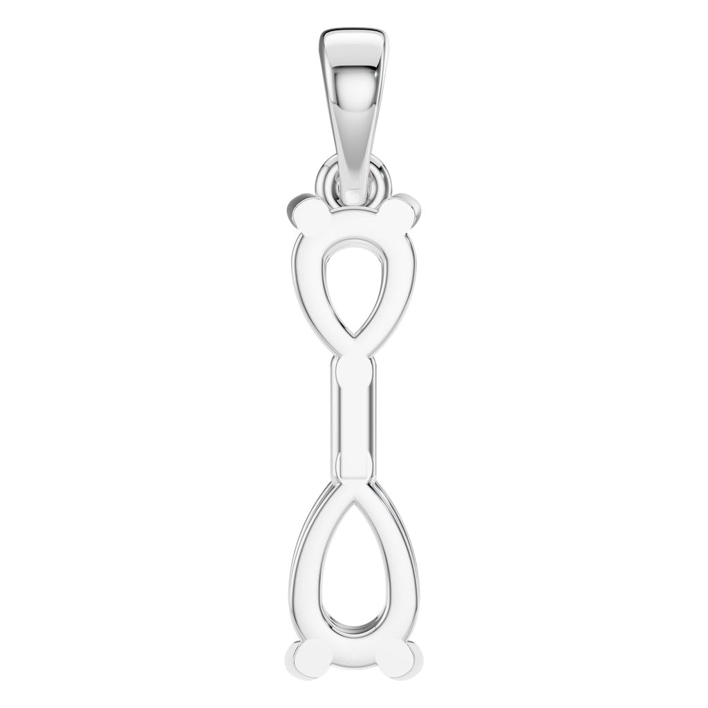 PE-3022 White Gold Pendant UNSET - Back View