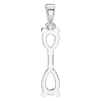 PE-3022 White Gold Pendant UNSET - Back View