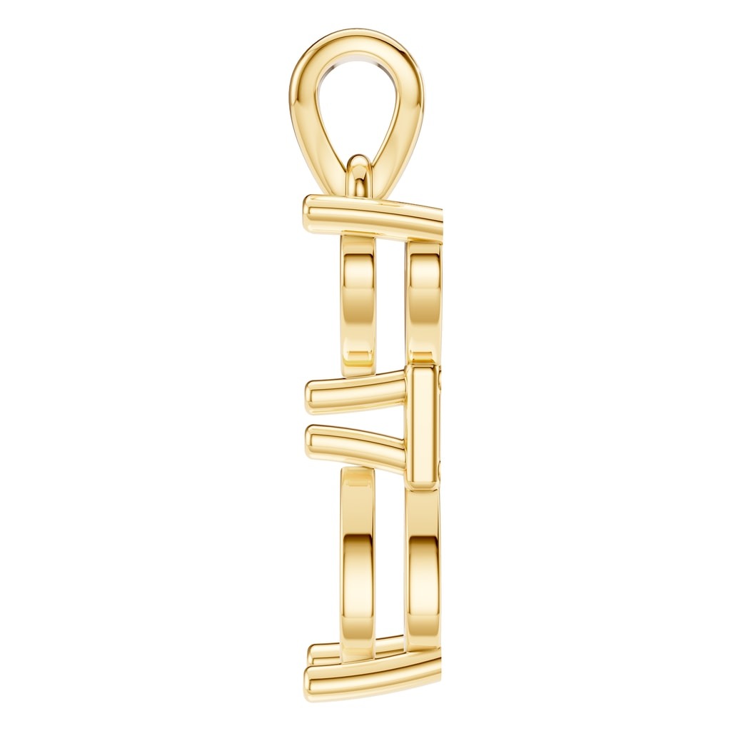 PE-3022 Yellow Gold Pendant UNSET - Side View