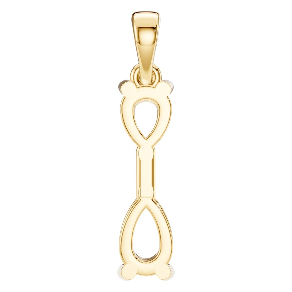PE-3022 Yellow Gold Pendant UNSET - Back View