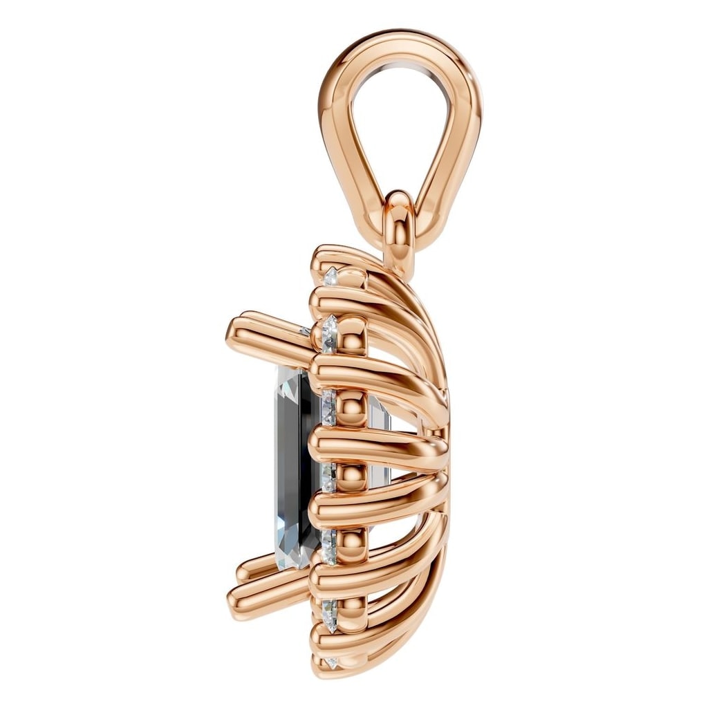 PE-3078 Rose Gold Pendant SET - Side View