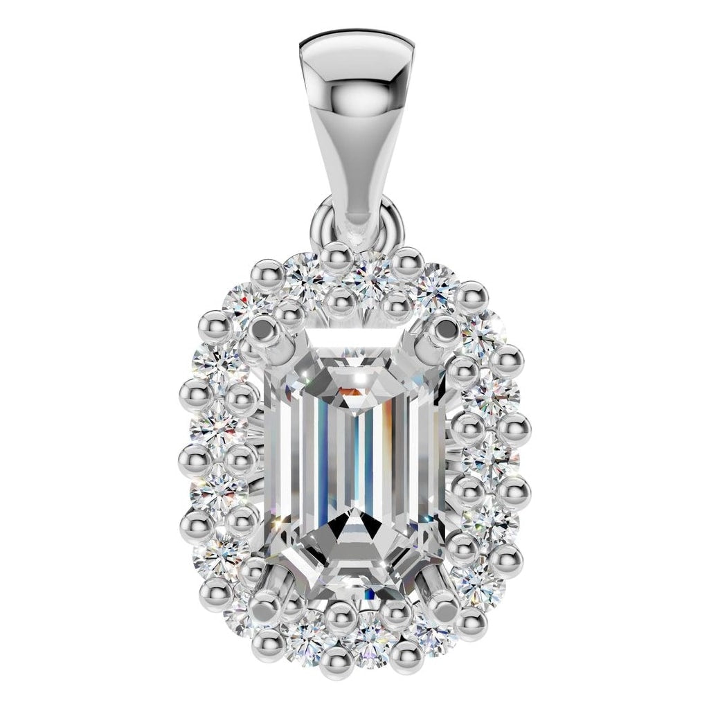 PE-3078 White Gold Pendant SET - Main View