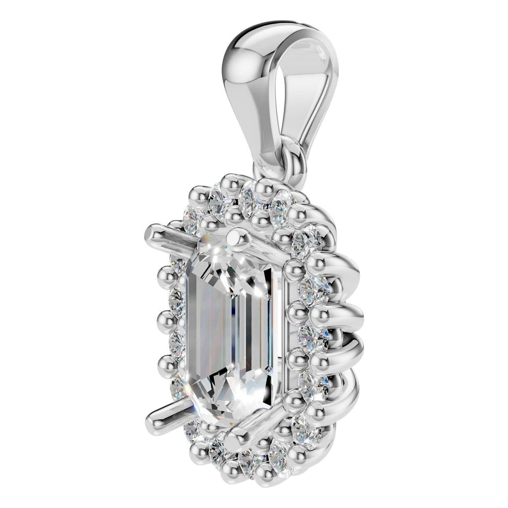 PE-3078 White Gold Pendant SET - ANGLE