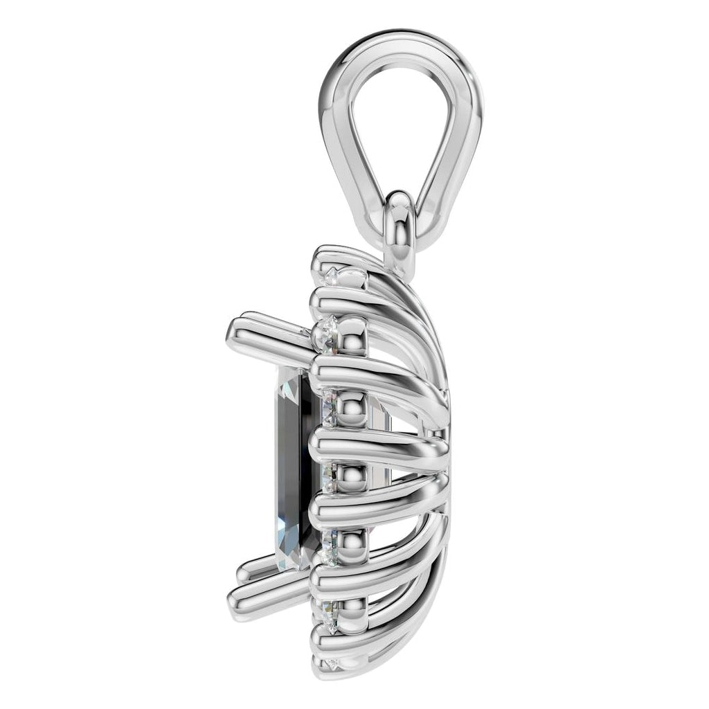 PE-3078 White Gold Pendant SET - Side View