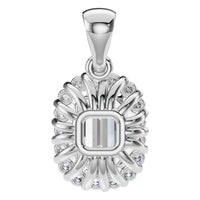 PE-3078 White Gold Pendant SET - BACK