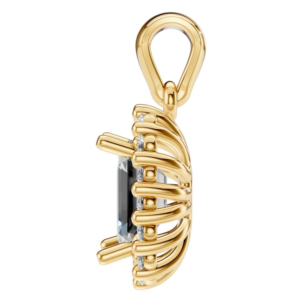 PE-3078 Yellow Gold Pendant SET - Side View