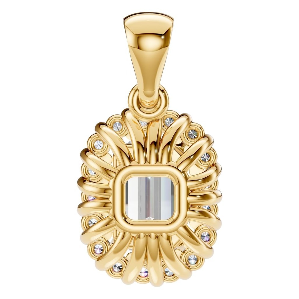 PE-3078 Yellow Gold Pendant SET - BACK