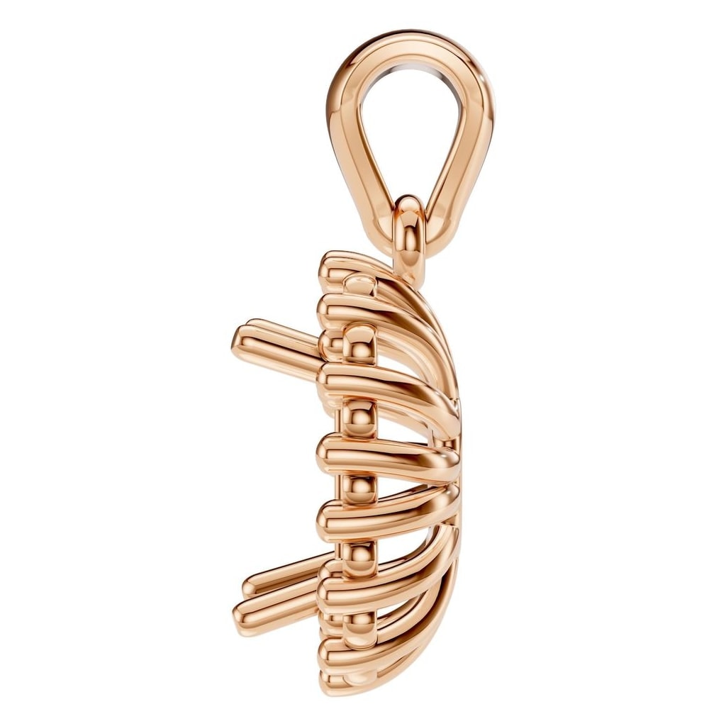 PE-3078 Rose Gold Pendant UNSET - Side View