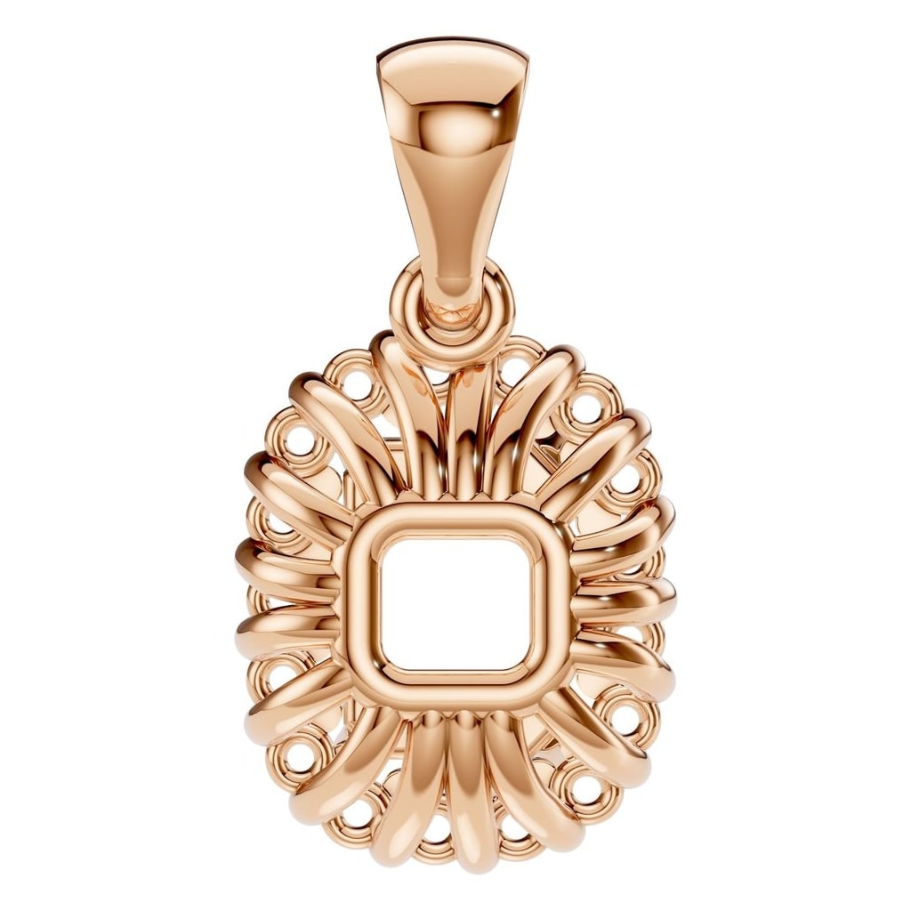PE-3078 Rose Gold Pendant UNSET - BACK