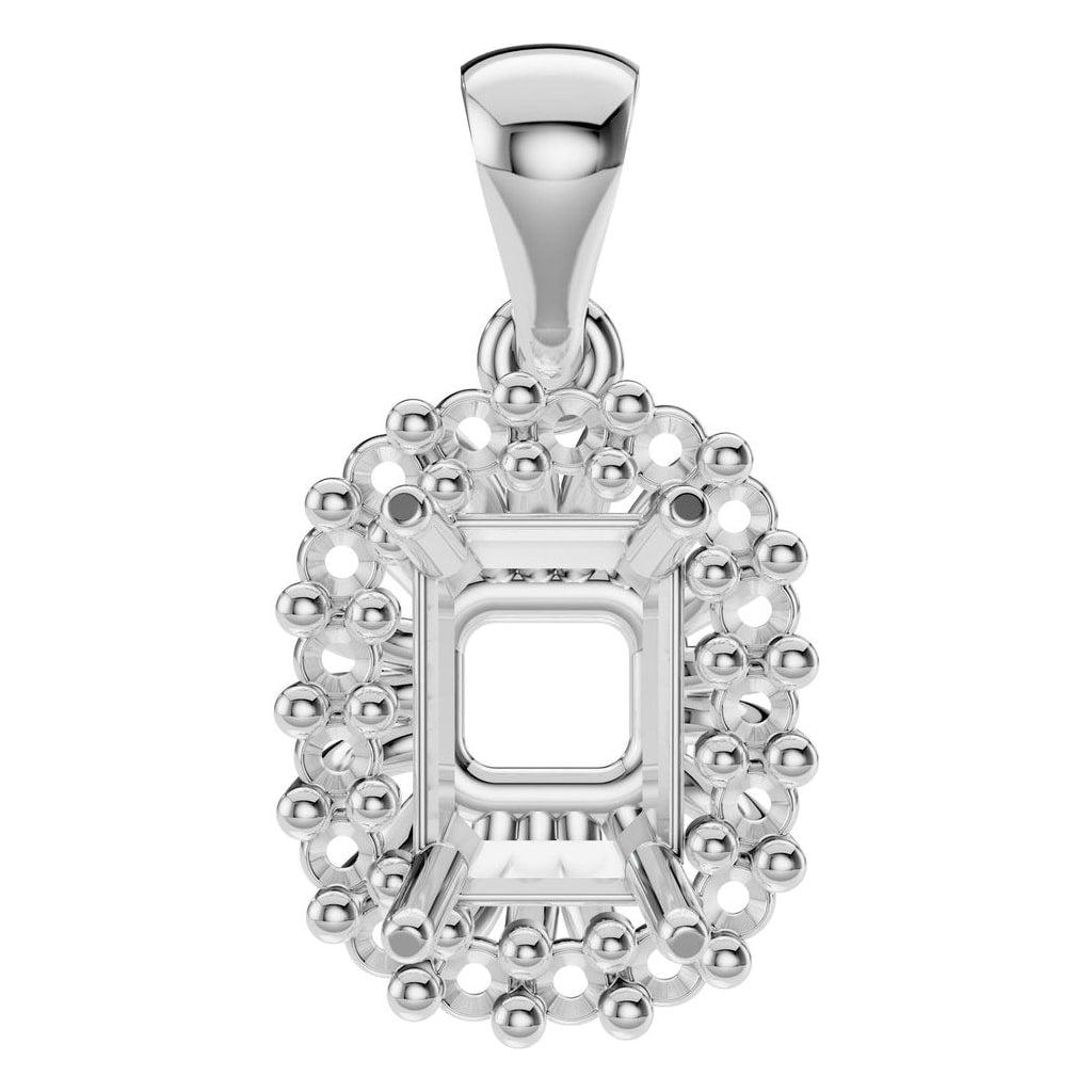 PE-3078 White Gold Pendant UNSET - Main View