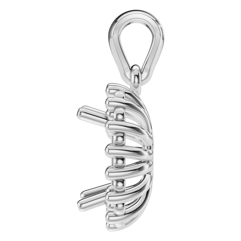 PE-3078 White Gold Pendant UNSET - Side View