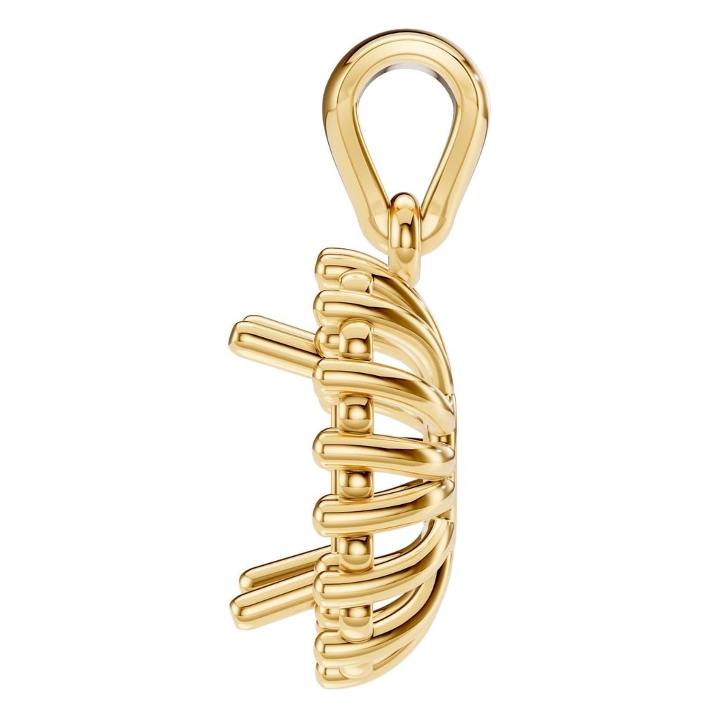 PE-3078 Yellow Gold Pendant UNSET - Side View